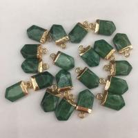 Gemstone Zinc Alloy Pendants, Green Spot Stone, with Zinc Alloy, gold color plated, DIY, green 