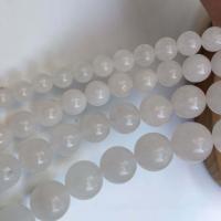 weiße Jade Perle, rund, DIY & verschiedene Größen vorhanden, keine, verkauft von Strang