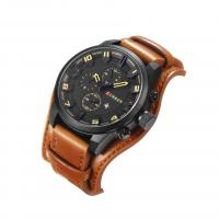 Men Wrist Watch, Zinc Alloy, with Leather, plated, Adjustable & multifunctional & for man & waterproof 