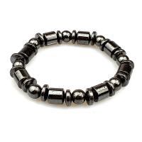 Bracelets magnétiques, Hématite, bijoux de mode & élastique & DIY, noire Environ 7.5 pouce, Vendu par brin