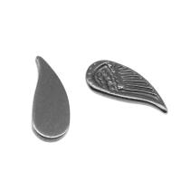 Bijoux Cabochon en acier inoxydable , forme d'aile, Placage de couleur argentée Environ Vendu par sac