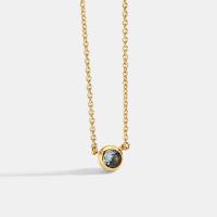 Латунь кубический цирконий ожерелье, с 1.96 inch наполнитель цепи, плакирован золотом, инкрустированное микро кубического циркония & Женский, 5.3mm, длина:Приблизительно 17.71 дюймовый, продается Strand