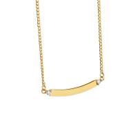 Rhinestone Brass Necklace, with 1.96 inch extender chain, gold color plated, for woman & with rhinestone Approx 17.71 Inch 