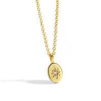 Латунное Ожерелье Горного Хрусталя, Латунь, с 1.96 inch наполнитель цепи, плакирован золотом, Женский & со стразами длина:Приблизительно 17.71 , продается Strand