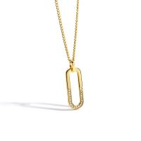 Rhinestone Brass Necklace, with 1.96 inch extender chain, gold color plated, for woman & with rhinestone Approx 19.68 Inch 