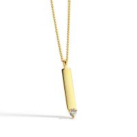 Cubic Zircon Micro Pave Brass Necklace, with 1.96 inch extender chain, gold color plated, micro pave cubic zirconia & for woman Approx 23.62 Inch 