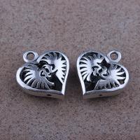 Zinc Alloy Heart Pendants, plated, fashion jewelry, silver color, 22mm*20mm 