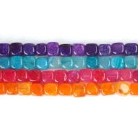 Natürliche Crackle Achat Perlen, Quadrat, poliert, DIY, keine, 8mm, verkauft von Strang