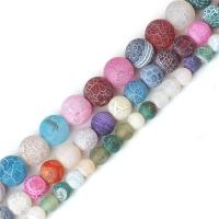 Natural Effloresce Agate Beads, Round, DIY & frosted, multi-colored 