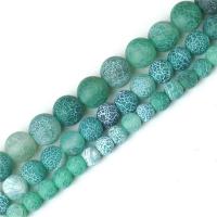 Natural Effloresce Agate Beads, Round, DIY & frosted, green 