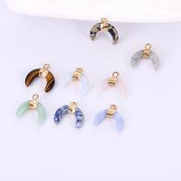 Gemstone Zinc Alloy Pendants, Natural Stone, with Zinc Alloy, gold color plated, DIY 