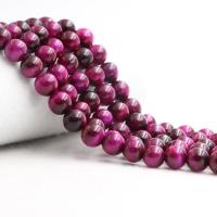 Tiger Eye Beads, Round, polished, DIY fuchsia 