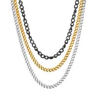 Мода нержавеющей стали ожерелье цепь, нержавеющая сталь, Другое покрытие, ювелирные изделия моды & различной длины для выбора & Мужская, Много цветов для выбора, 4.5mm, продается Strand