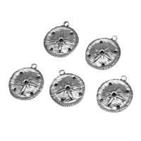 Stainless Steel Pendant Setting, Round, silver color plated Approx 