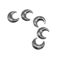 Cabujón de joyería de acero inoxidable, Luna, chapado en color de plata, 12x11x2mm, aproximado 200PCs/Bolsa, Vendido por Bolsa