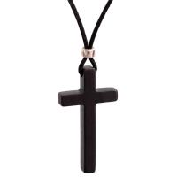 Men Sweater Chain Necklace, Sandalwood, with Ebony, Cross, for man Approx 37.40 Inch 