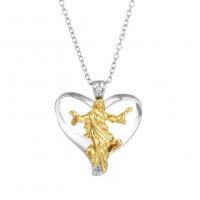 Zinc Alloy Necklace, Heart, plated, hollow, 3.9*3.5cm Approx 17.71 Inch 