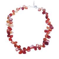 Agate Necklace, fashion jewelry, red, 10*12mm Approx 51 cm 