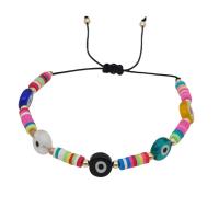 Evil Eye Jewelry Bracelet, Polymer Clay, with Lampwork & Acrylic, for woman, multi-colored .02 Inch 