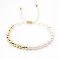 Cultured Freshwater Pearl Bracelets, with Acrylic, for woman, white .02 Inch 