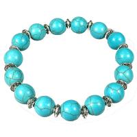 Zinc Alloy Turquoise Bracelets, with Zinc Alloy, fashion jewelry & elastic & DIY, turquoise blue Approx 7.5 Inch 