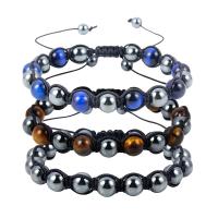 Gemstone Bracelets, Hematite, with Tiger Eye, fashion jewelry & Unisex Approx 6.7 