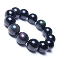 Black Obsidian Bracelet, fashion jewelry & Unisex, black, 60mm Approx 2.3 Inch 