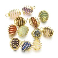 Gemstone Zinc Alloy Pendants, with Natural Stone, plated, fashion jewelry & DIY 