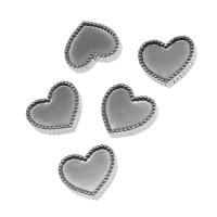 Stainless Steel Jewelry Cabochon, Heart, silver color plated Approx 