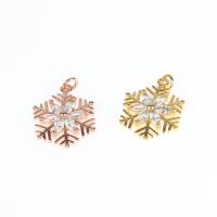 Cubic Zirconia Micro Pave Brass Pendant, Snowflake, gold color plated, micro pave cubic zirconia nickel, lead & cadmium free Approx 2mm 