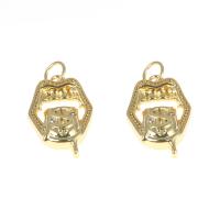 Cubic Zirconia Micro Pave Brass Pendant, gold color plated, micro pave cubic zirconia, nickel, lead & cadmium free Approx 3mm 
