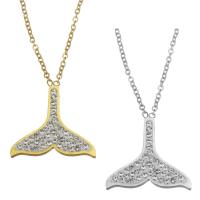 Stainless Steel Jewelry Necklace, fashion jewelry & for woman & with rhinestone 1.2mm 2 