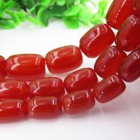 Natural Red Agate Beads, Drum, polished, DIY red 