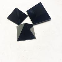 Décoration de pierre perles, Obsidienne, Pyramidal, poli, normes différentes pour le choix, noire, Vendu par PC