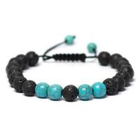 Gemstone Bracelets, Lava, with Natural Stone, fashion jewelry & Unisex Approx 7.1 Inch 