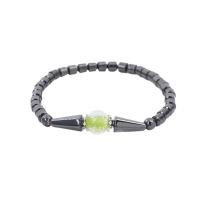 Fashion Jewelry Anklet, Hematite, with Night-Light Stone, elastic & Unisex, multi-colored, 230mm Approx 9.1 Inch 