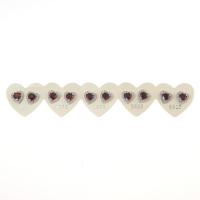 Brass Stud Earring, with Garnet, Heart, silver color plated, micro pave cubic zirconia, nickel, lead & cadmium free 