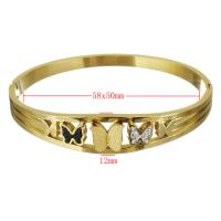 Stainless Steel Bangle, fashion jewelry & for woman & with rhinestone 12mm 