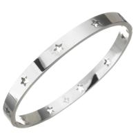 Stainless Steel Bangle, silver color plated, fashion jewelry & for woman, 6mm 