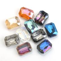 Glass Beads, Rectangle, plated, DIY 