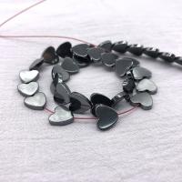 Nicht magnetische Hämatit Perlen, Non- magnetische Hämatit, Herz, poliert, DIY & verschiedene Größen vorhanden, schwarz, verkauft von Strang