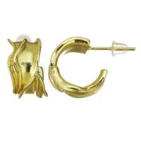 Brass Stud Earring, stainless steel post pin, gold color plated, for woman 