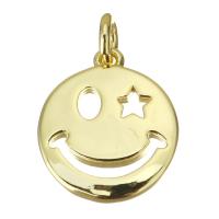 Brass Jewelry Pendants, Smiling Face, fashion jewelry & for woman, gold 