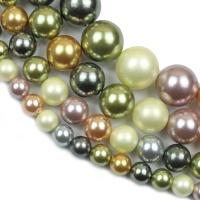 Muschelkern Perle, rund, poliert, DIY & verschiedene Größen vorhanden, verkauft von Strang