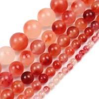 Perles de Cornaline, Rond, poli, DIY & normes différentes pour le choix, orange rougeâtre, Vendu par brin