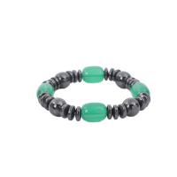 Hematite Bracelets, with Glass Beads, fashion jewelry & elastic & Unisex, multi-colored, 190mm Approx 7.5 Inch 