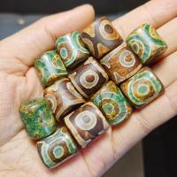 Natural Tibetan Agate Dzi Beads, Column, polished 