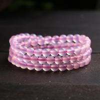 Gemstone Bracelets, Pink Calcedony, Round, polished, Grade AAAAAA 