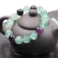 Gemstone Bracelets, Colorful Fluorite, Round, polished, durable & for woman, multi-colored 