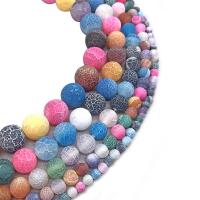Natural Effloresce Agate Beads, Round, DIY multi-colored 